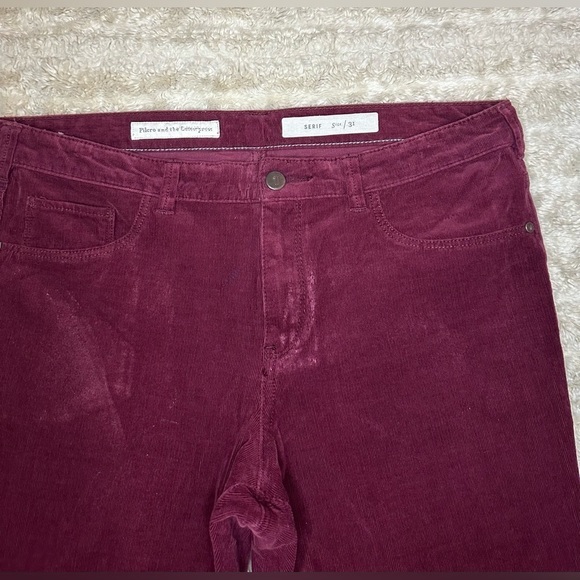 Anthropologie Pilcro and the Letterpress Serif burgundy corduroy skinny pants - Picture 2 of 7